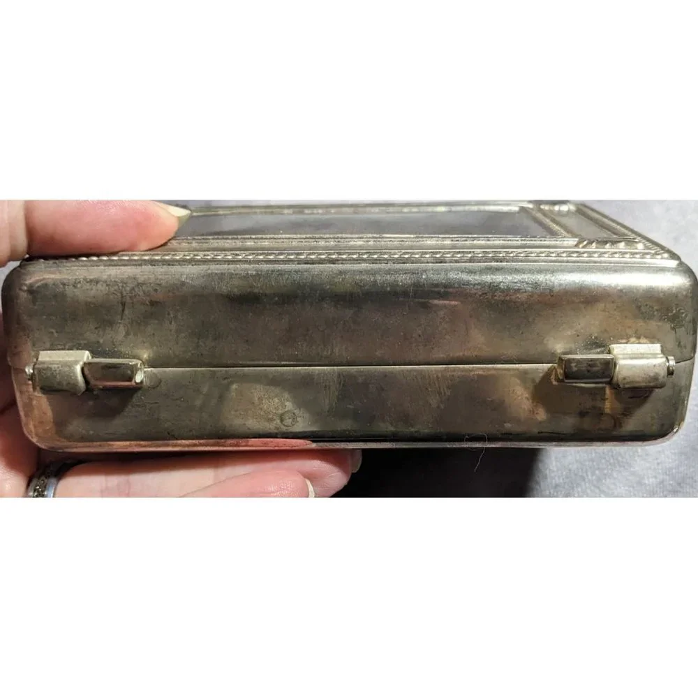 Vintage Silver Hinged Trinket Box